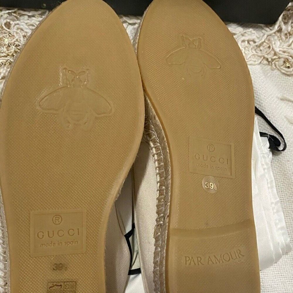 Gucci Logo Canvas Espadrilles Off-White EU 39.5 NEW - Picture 12 of 13